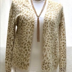 Warm & fuzzy animal print cardigan